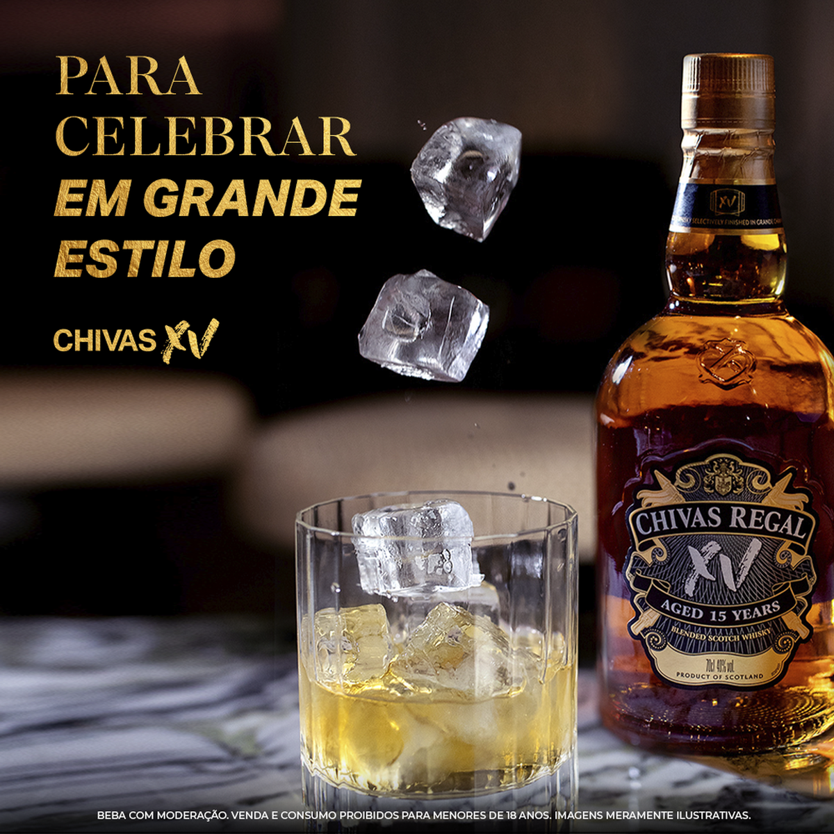 Whisky Escocês Blended Chivas Regal XV Garrafa 750ml