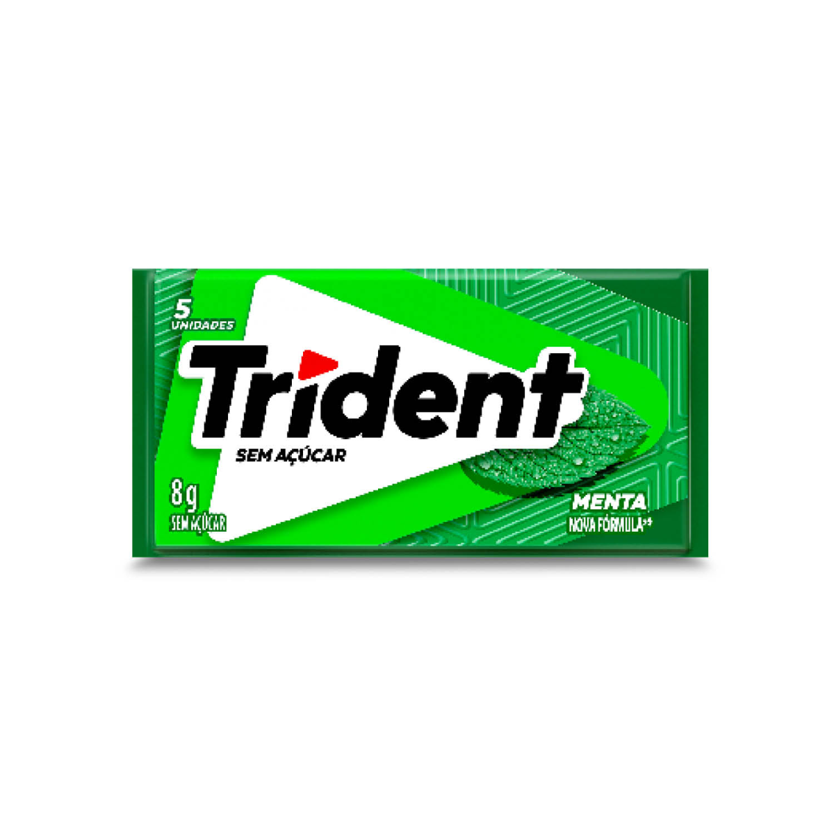 Chiclete Trident Menta Sem Açúcar 8g - Embalagem com 5 unid.
