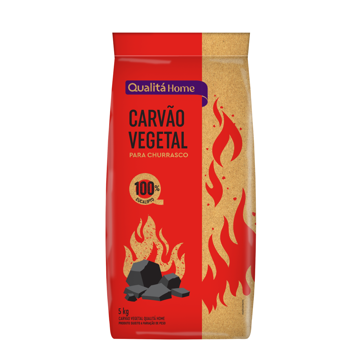 Carvão Vegetal para Churrasco Qualitá Pacote 5kg